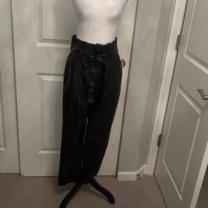 Lucy Paris Black faux Leather highwasted Ankle Pants